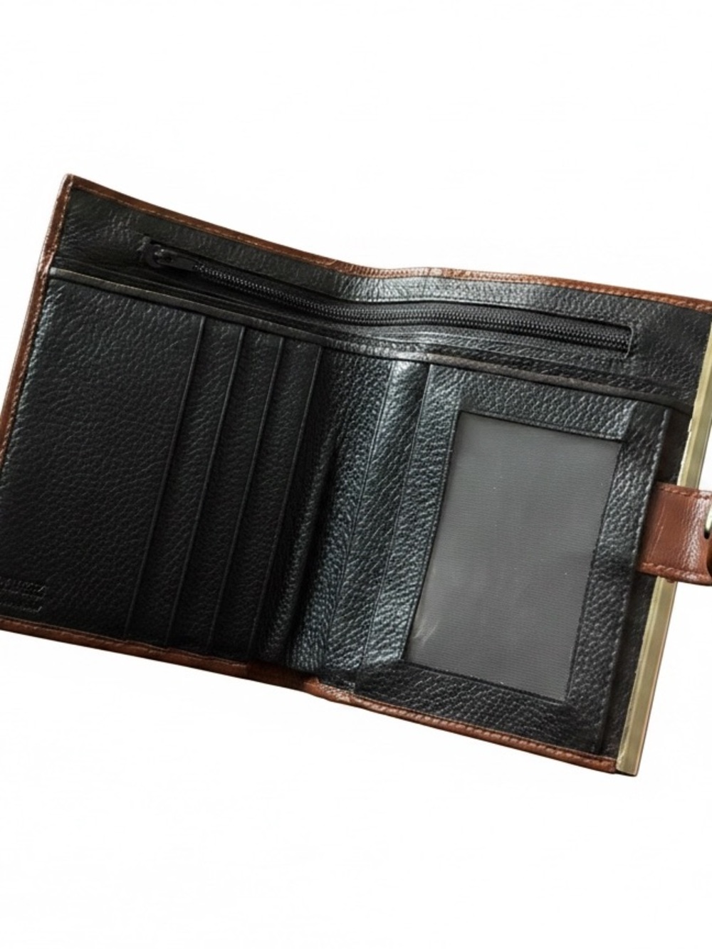 Vintage Bally Two-Tone Pebbled Leather Kiss-Lock Wallet Italian Luxury - Picture 10 of 13